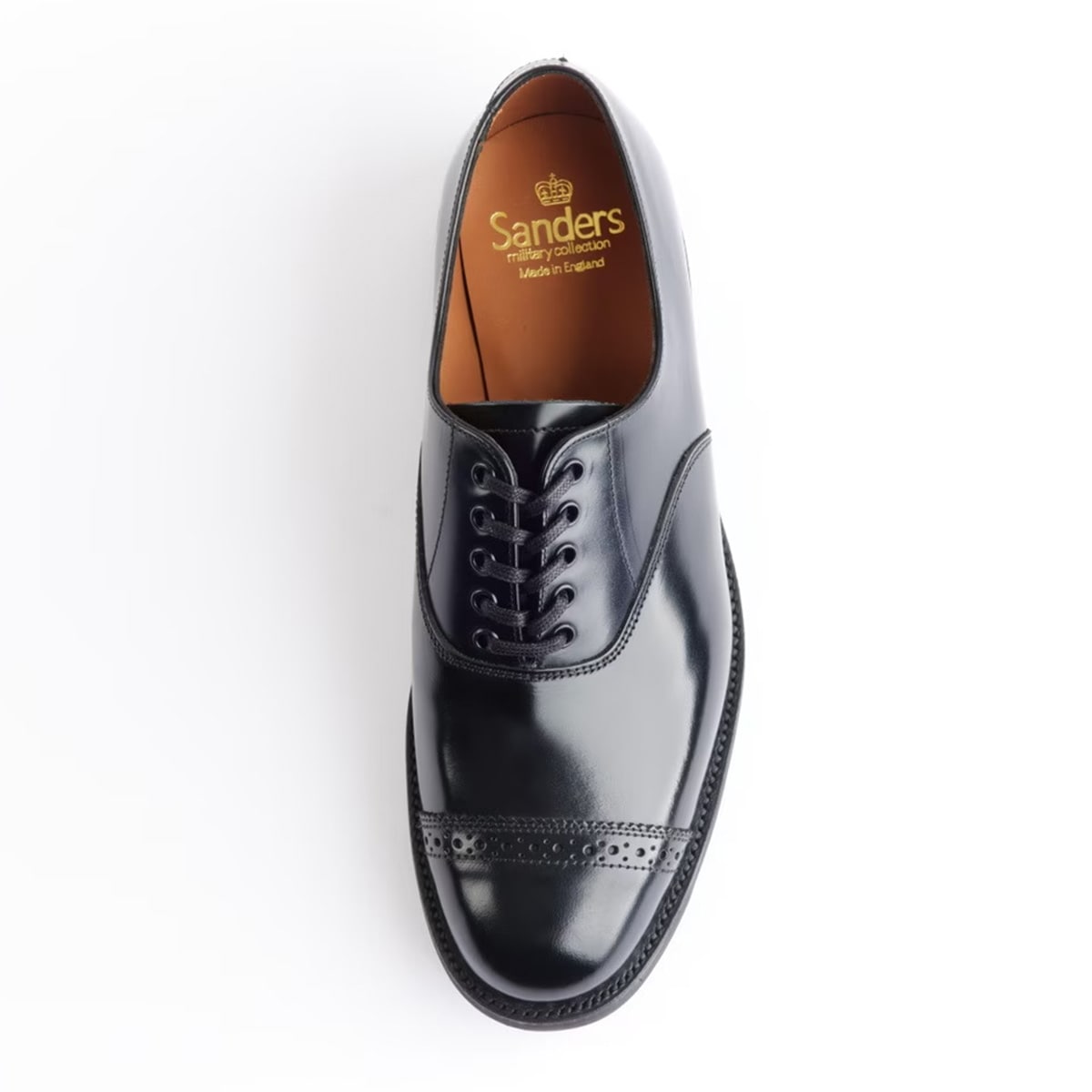 Sanders Military Punched Cap Oxford サイズ7 サンダース MILITARY PUNCHED CAP OXFORD BLACK パンチドキャップ