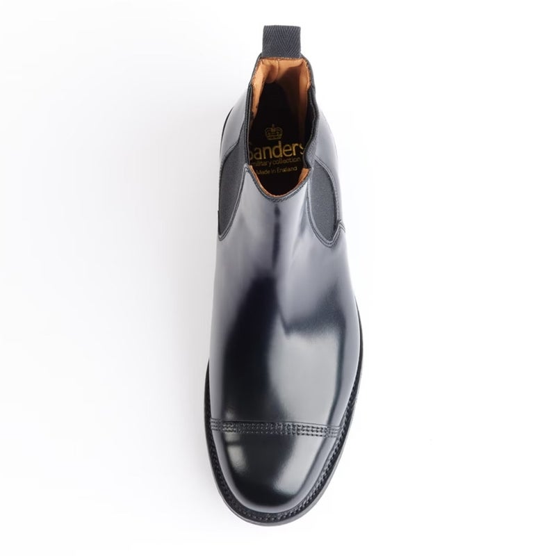 サンダース MILITARY CAP TOE CHELSEA BOOT BLACK サイドゴアブーツ 