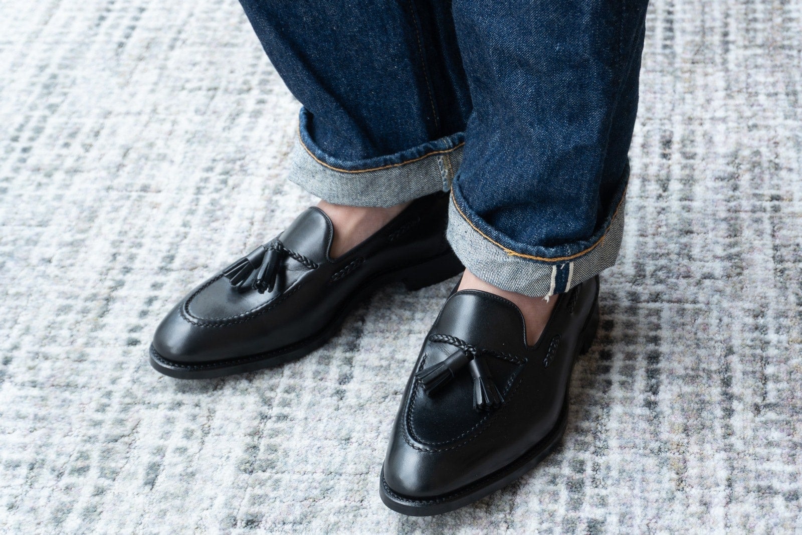 SALE】トレーディングポスト BLACK タッセルローファー メンズ[サイズ