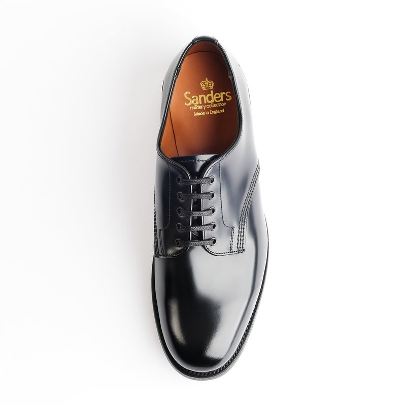 サンダース OFFICER SHOE BLACK プレーントウ メンズ | TRADING POST