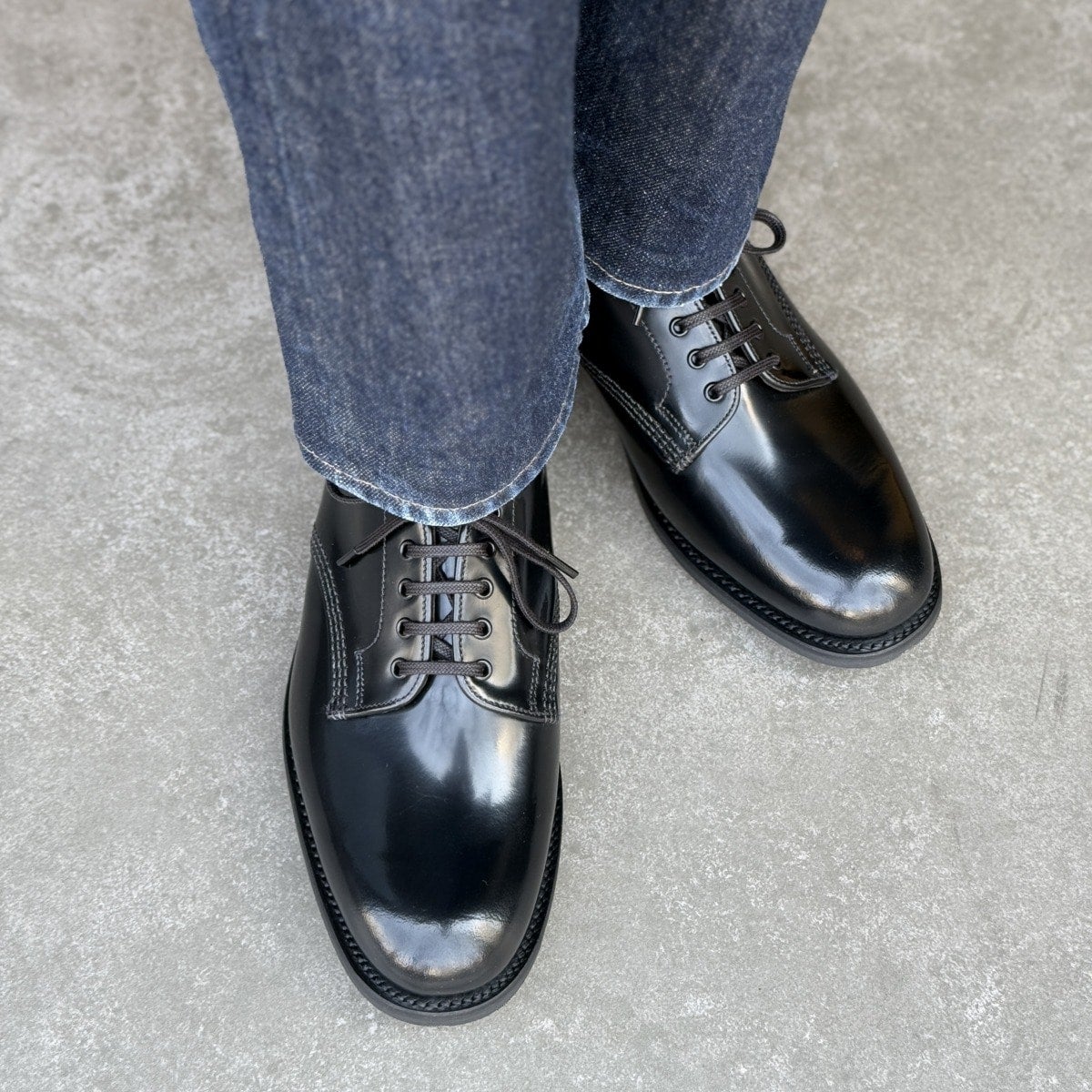 SANDERS OFFICER SHOE プレーントゥ サンダース OFFICER SHOE BLACK プレーントウ メンズ | TRADING POST