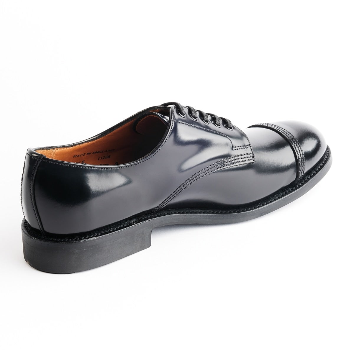 サンダース MILITARY DERBY SHOE BLACK キャップトウ メンズ | TRADING