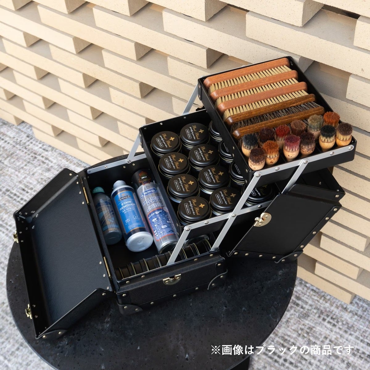 タイムボイジャー シューケア用品収納ボックス NAVY メンテナンス