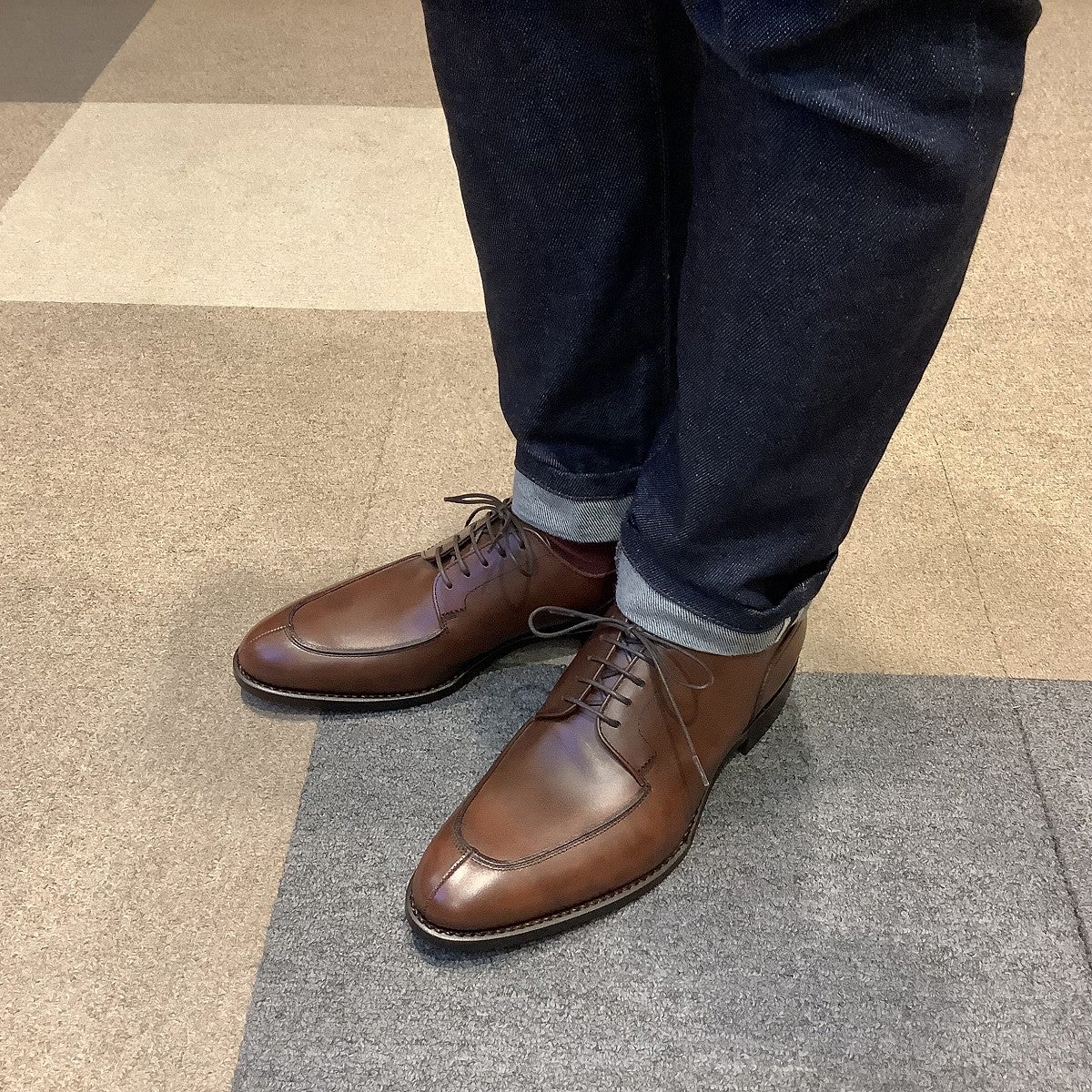 トレーディングポスト　バーガンディレザー ドレスシューズ　6 1/2 トレーディングポスト T604 DARKBROWN Uチップ メンズ | TRADING POST