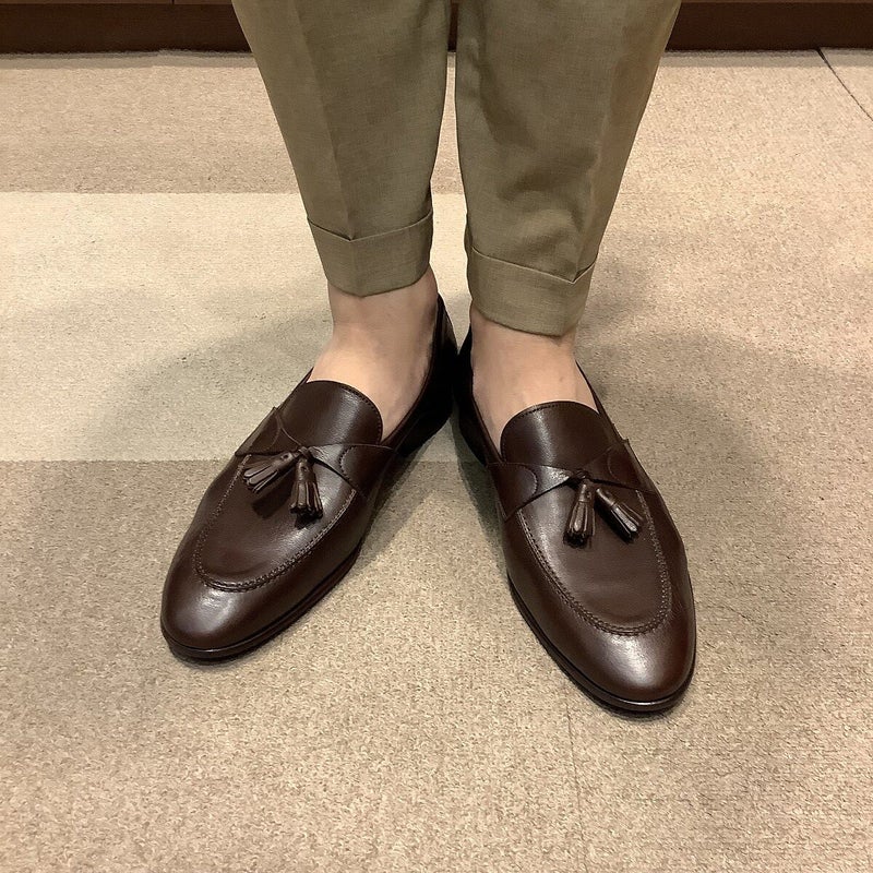 カルミーナ 580917 BROWN タッセルローファー メンズ | TRADING POST