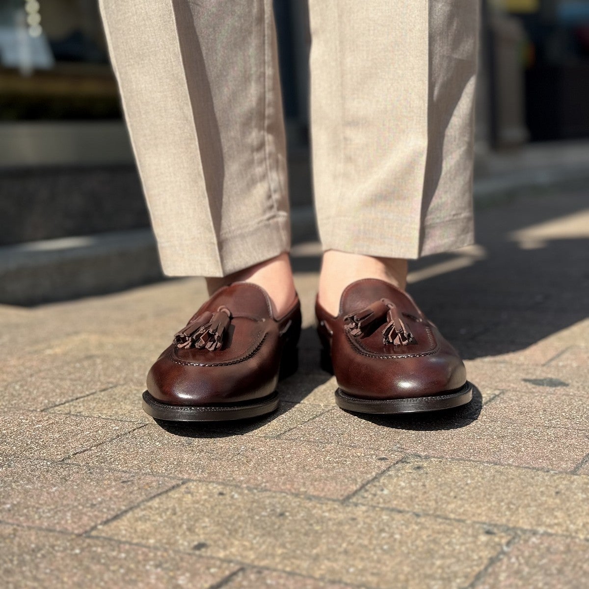 トレーディングポスト STOUTBROWN タッセルローファー メンズ