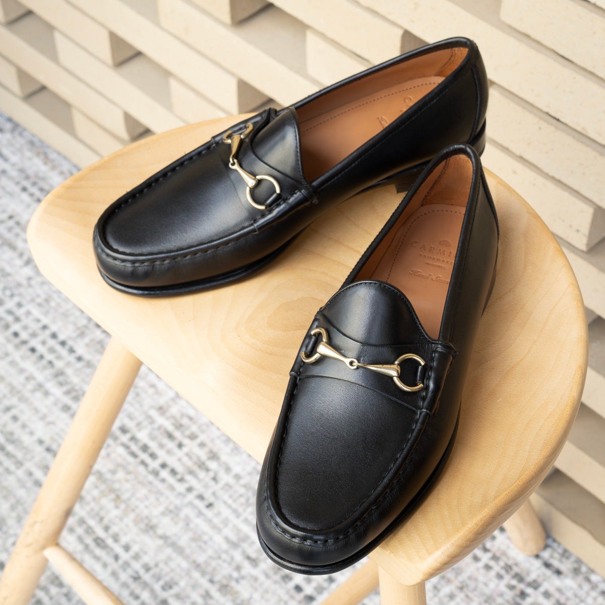 カルミーナ 580746 BLACK ビットローファー メンズ | TRADING POST