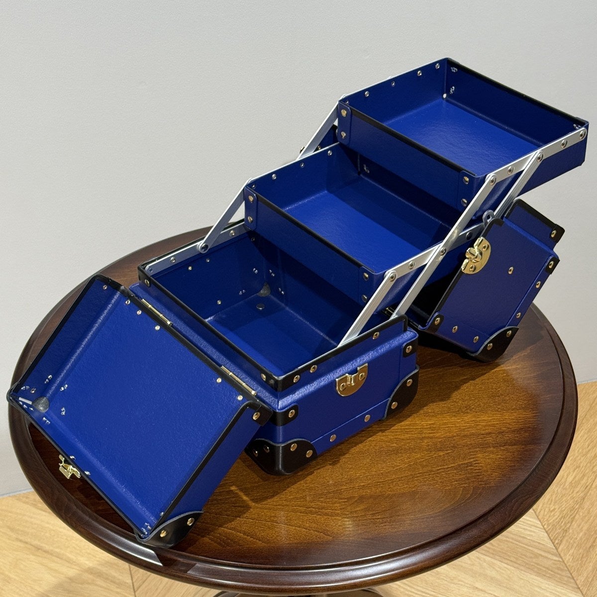 タイムボイジャー シューケア用品収納ボックス NAVY メンテナンス